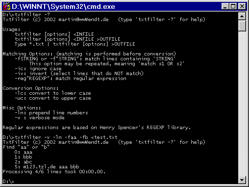 TxtFilter screenshot